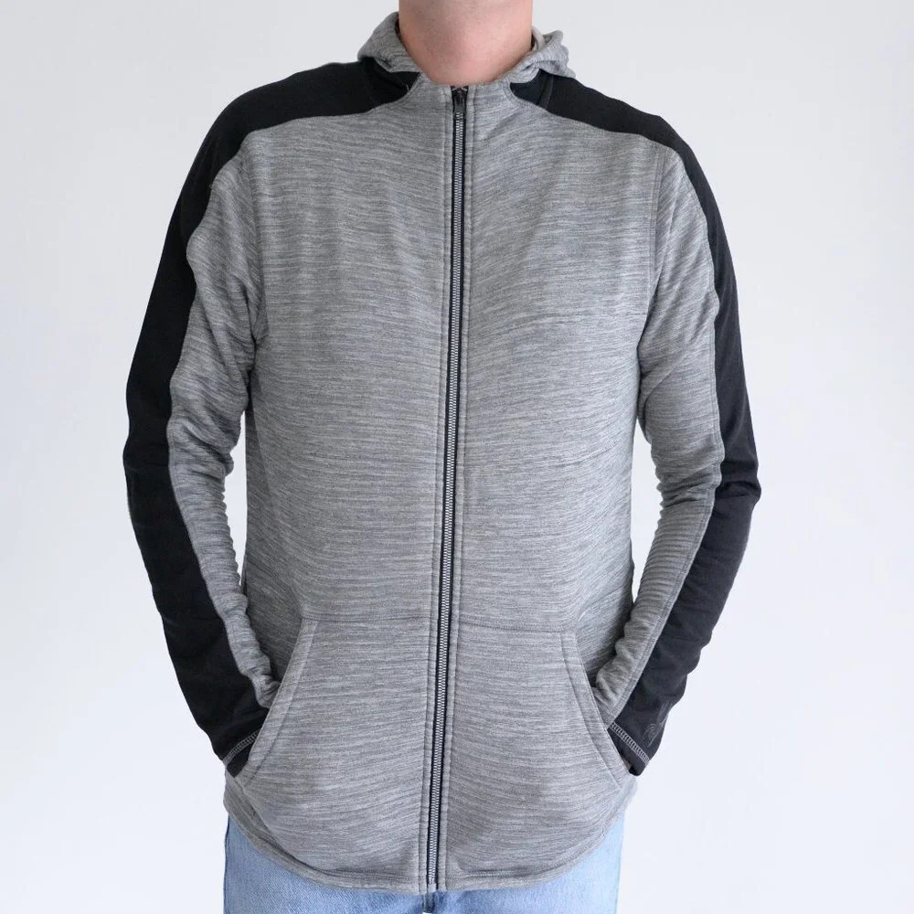 Spider Activewear Grey Long Sleeve Hoodie/ Bunny Hug Zip Up ~Grey ~See Measureme